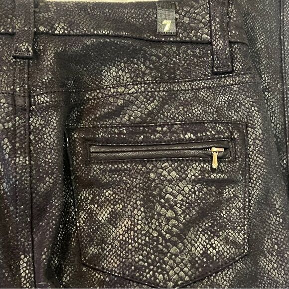 7 For All Mankind Black Snakeskin Pants - Picture 8 of 12